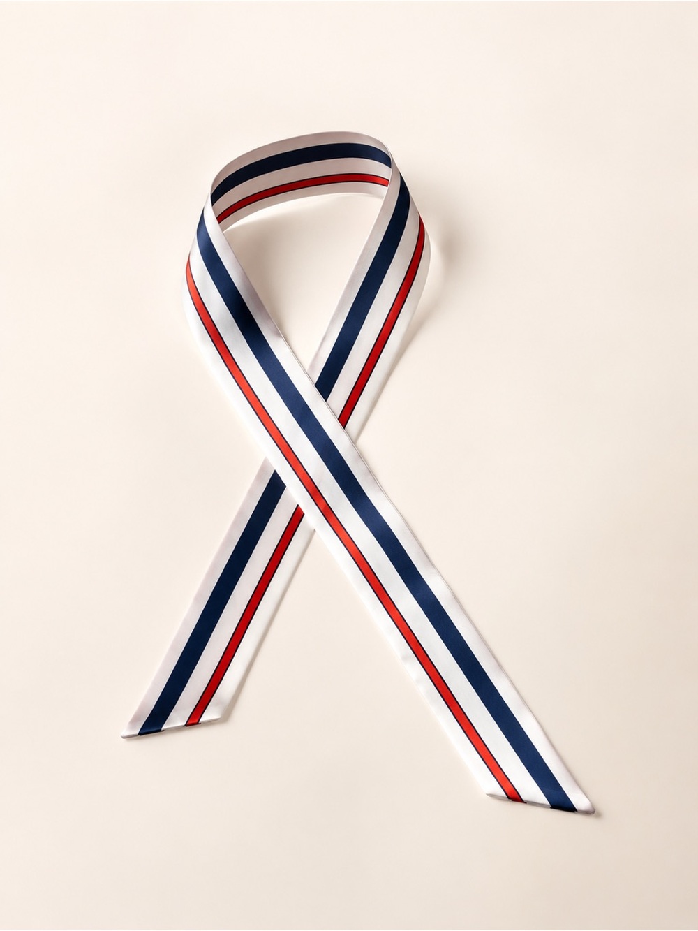 Satin Hair Scarf Ribbon Stripe Bow • MEMORIAL DAY! 4th of July! NWOT - Picture 2 of 3